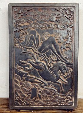 加厚款王家大院非遗金石传拓砖雕刻海马流云文创礼品研学拓片刻板