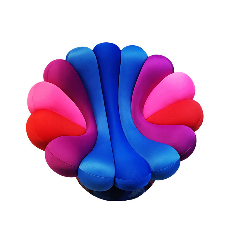 海葵七彩花瓣云朵阳台休闲室懒人旋转单人沙发躺椅Pedal chair