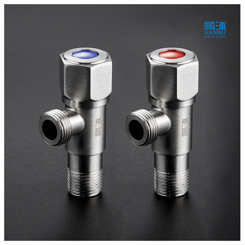 304不锈钢三角阀冷热水全铜加厚4分热水器马桶止水阀八字阀门开关