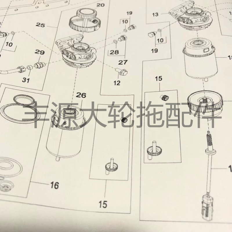 迪尔5E 6B系列柴油滤清器滤芯燃油过滤器RE60854排气阀带O型圈