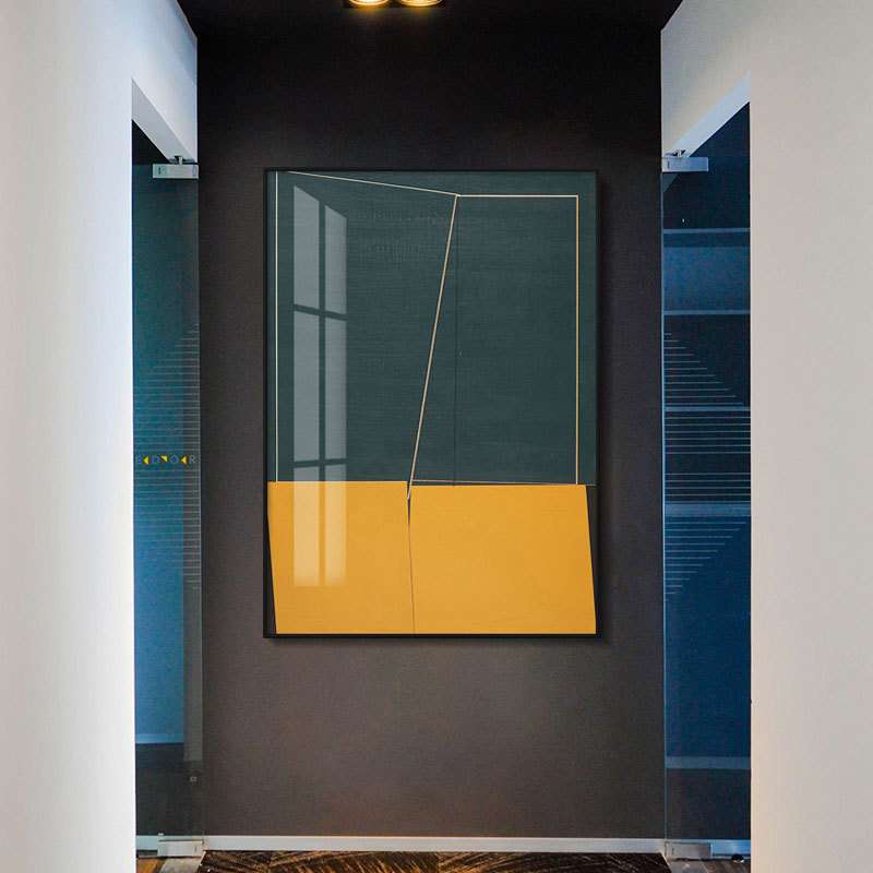 北欧玄关装饰画现代客厅抽象挂画简约餐厅墙面拼接色块几何卧室画图片