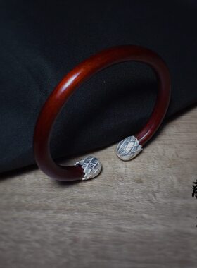 藤也|白菜S925西藏无节木质森系文艺复古风礼物男女情侣饰品手镯