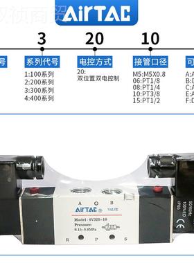 亚德 电阀 4V310DQY-08 A4V31008客B IRTAC 两位五通 4V3磁1008A