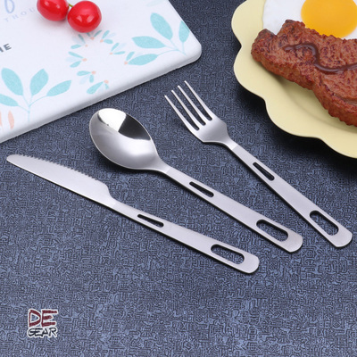 Titanium cutlery set 纯钛户外餐勺钛餐刀餐叉旅行钛餐具套装