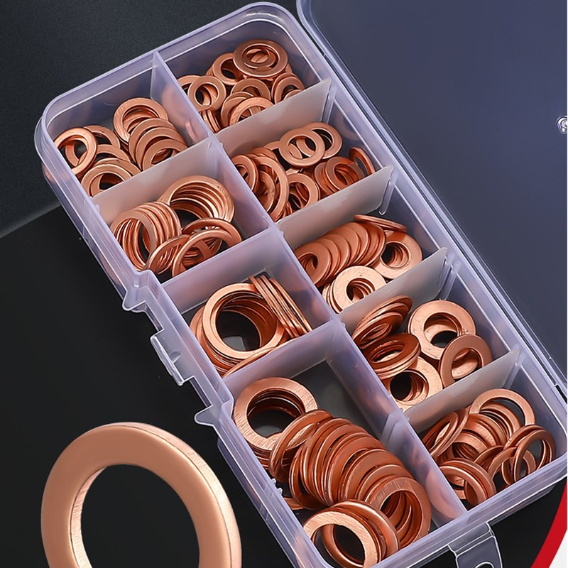 200pcs汽车油底壳盒装紫铜垫片套装4S店汽修理厂专用工具