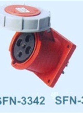SFE上丰防水工业插座SFN-3342 63A 四极暗装直座 IP67 四级插座