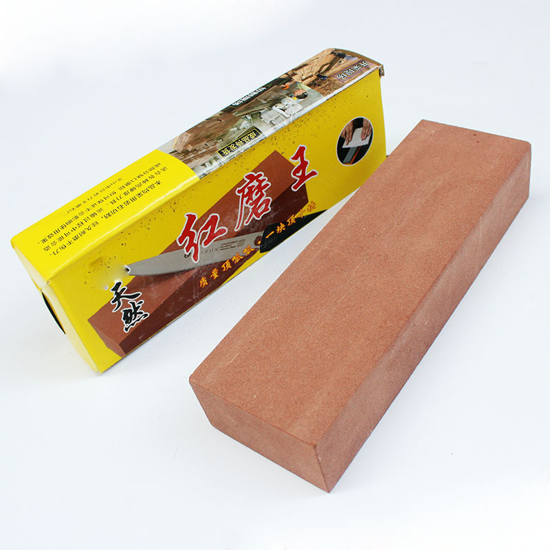 家用菜刀磨刀石厨房用具手动开刃红磨石磨刀器大号天然磨刀石