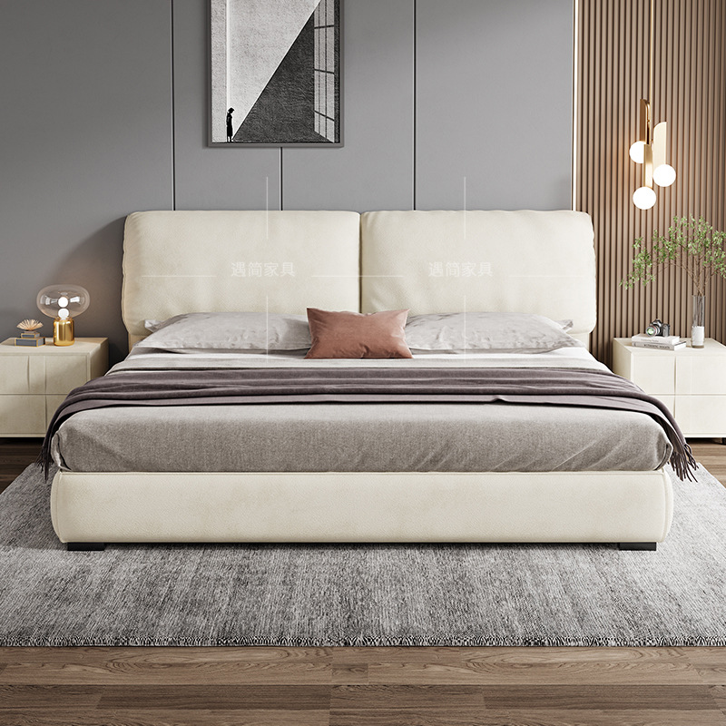 baxter大象耳朵科技布床现代简约1米8床布艺主卧轻奢双人软包婚床