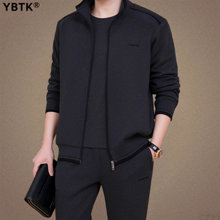 运动套装男2025年春秋新款高端品牌男士卫衣三件套休闲中年爸爸装