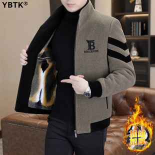 中年男士 新款 金貂绒外套加绒保暖加厚立领夹克男 2025冬季 官方正品