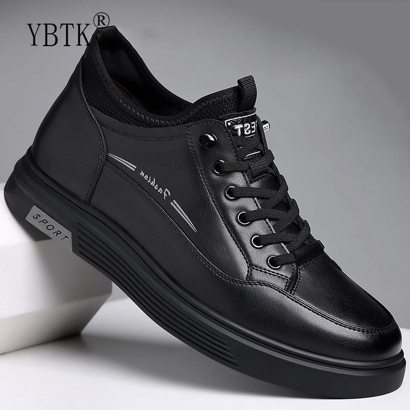 男士商务休闲皮鞋男真皮板鞋隐形