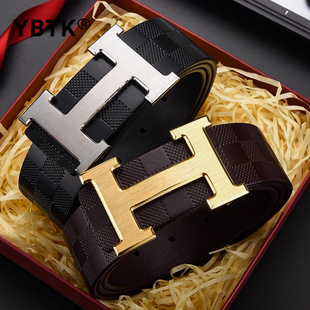 官方正品新款男士皮带商务风真皮裤带平滑扣头层牛皮青年休闲腰带