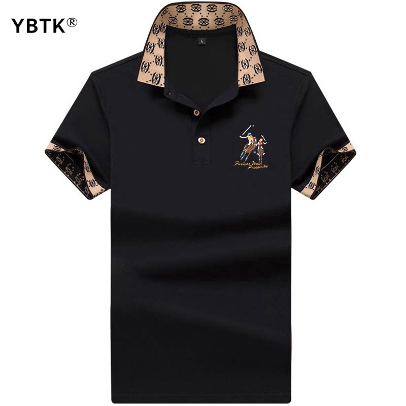 男士短袖翻领POLO衫2026新款夏季黑色刺绣商务休闲百搭T恤上衣男