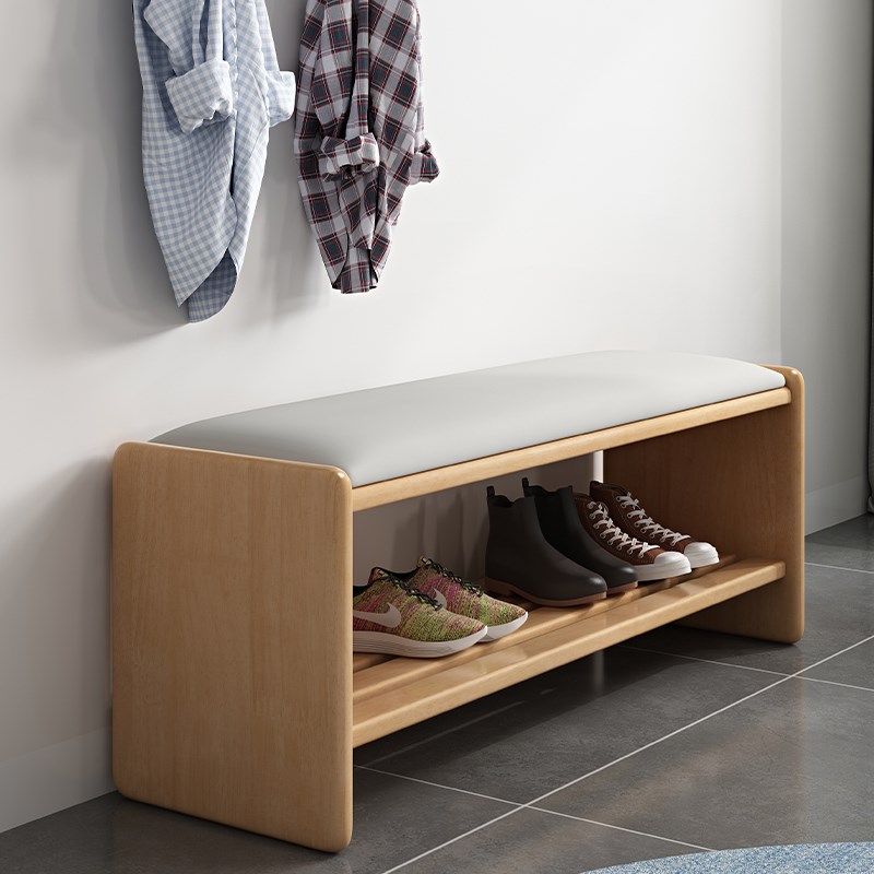 实木换鞋凳可坐式穿鞋凳家用门口收纳鞋柜坐凳一体入户简约长条凳
