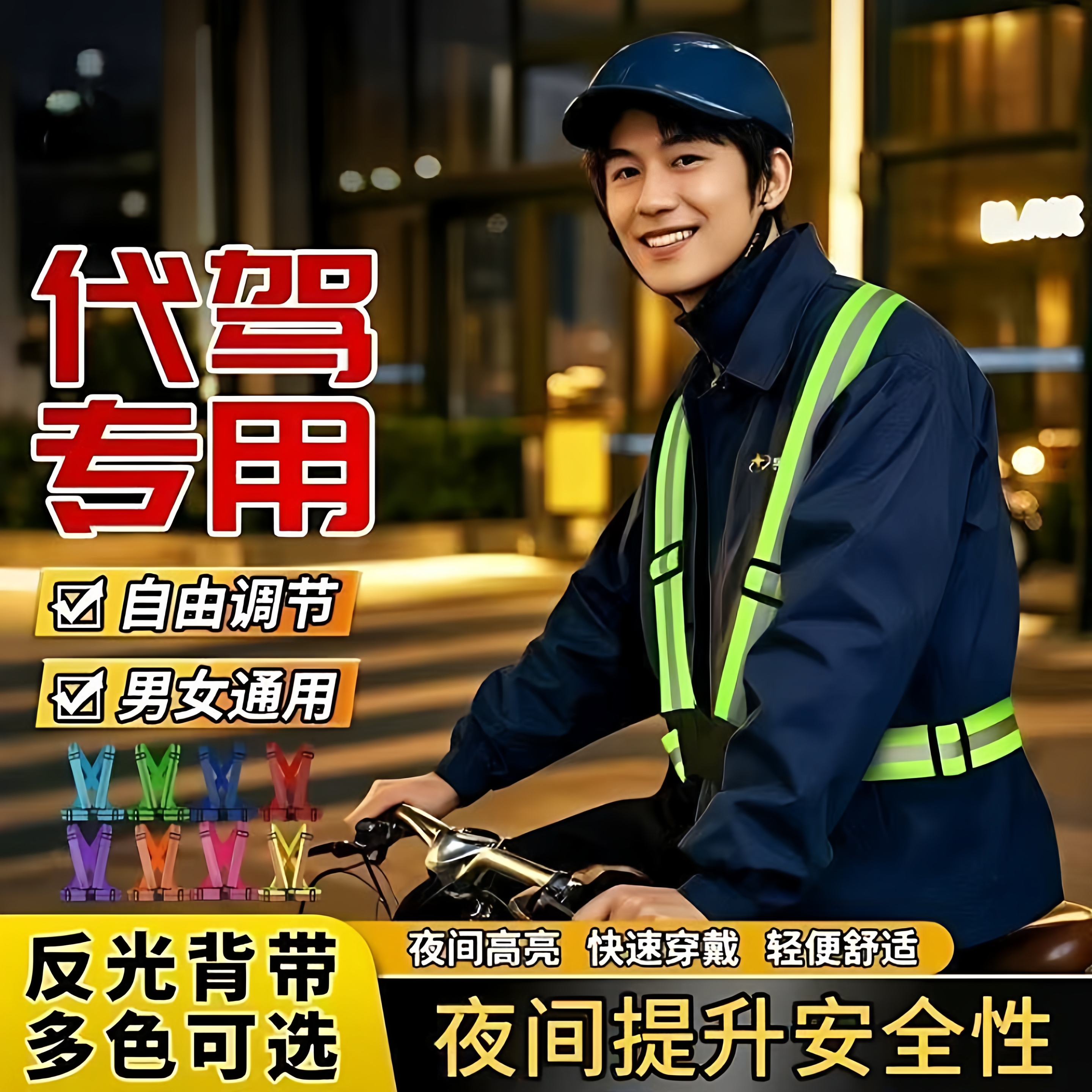 可定制反光背心交通安全背带