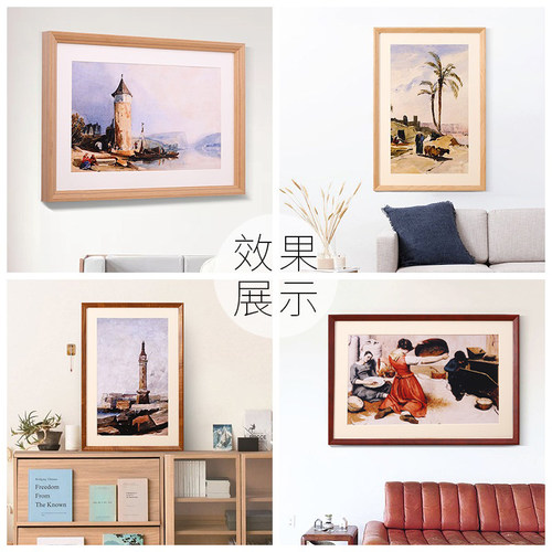 实木相框定制大画 画框装裱任意尺寸拼图框1000片A3a4k8开 外