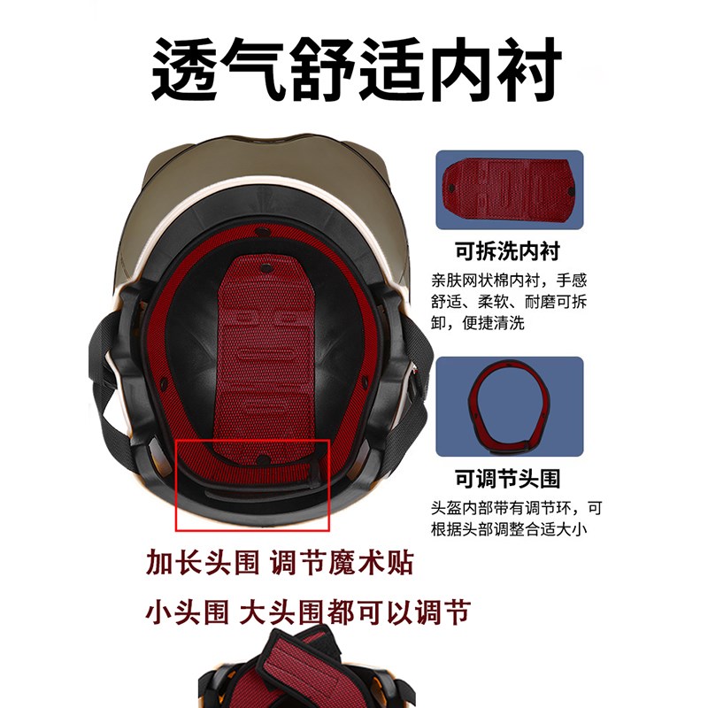 新国标3C认证电动车o头盔男女冬夏两用半盔可拆护耳四季通用安全