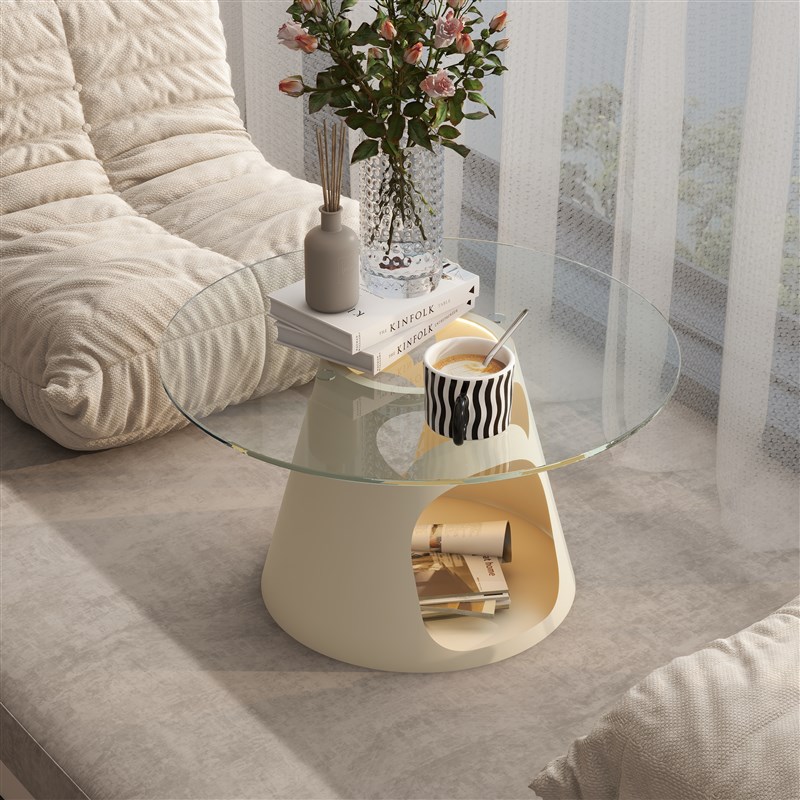 飘窗茶几小桌子玻璃茶几飘窗卧室奶油矮桌飘窗榻榻米创意猫窝茶几