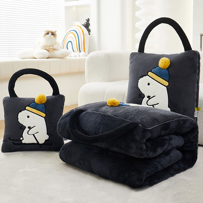 抱枕被子两用午休加厚汽车折叠枕头办公室午睡毯子二合一靠枕冬季