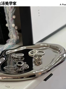 云朵盘香薰蜡烛托盘首饰盘饰品展示盘陶瓷盘摆件装饰 钥匙收纳盘