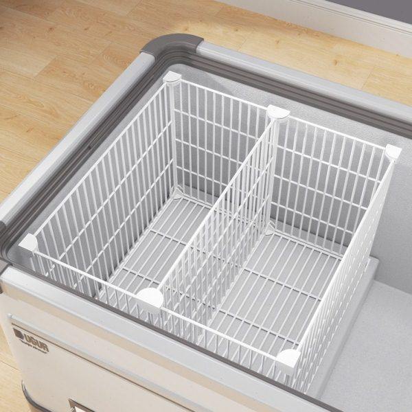 冰柜隔断分格神器商用超市冷柜内雪糕丸子分类铁艺密网带底收纳筐,收纳整理,冰柜置物架,淘宝优惠券,粉丝福利购,淘宝优惠卷