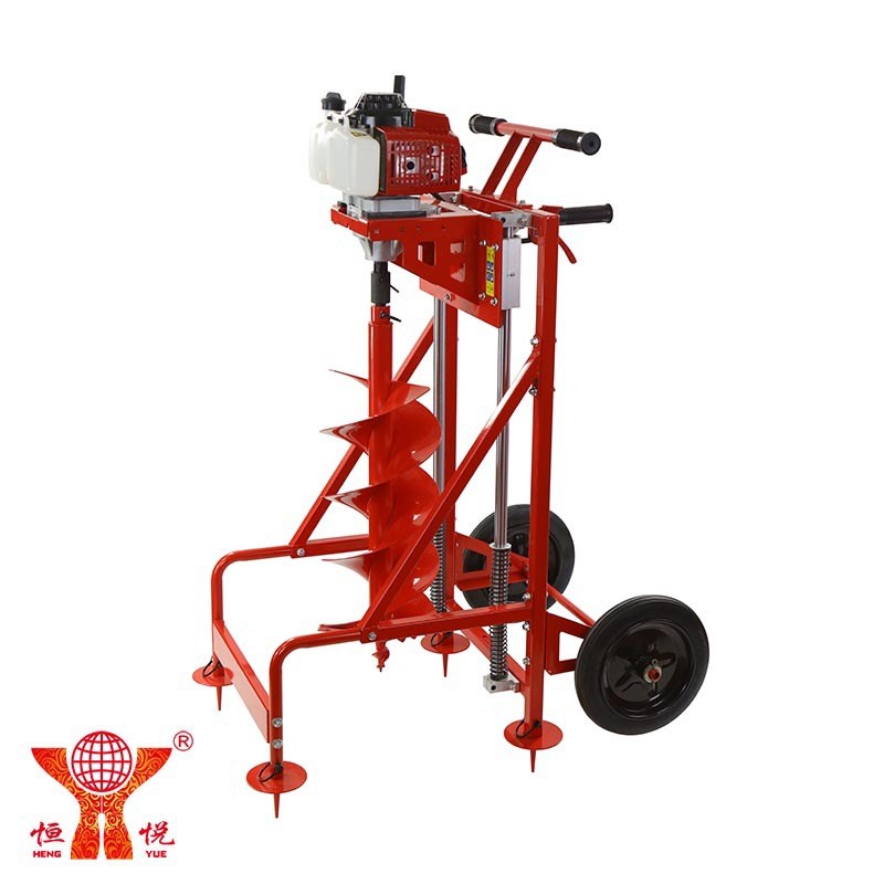 恒悦 HY-GD680-HF2-884 手推车款68CC二冲程大功率轮架单人 地钻