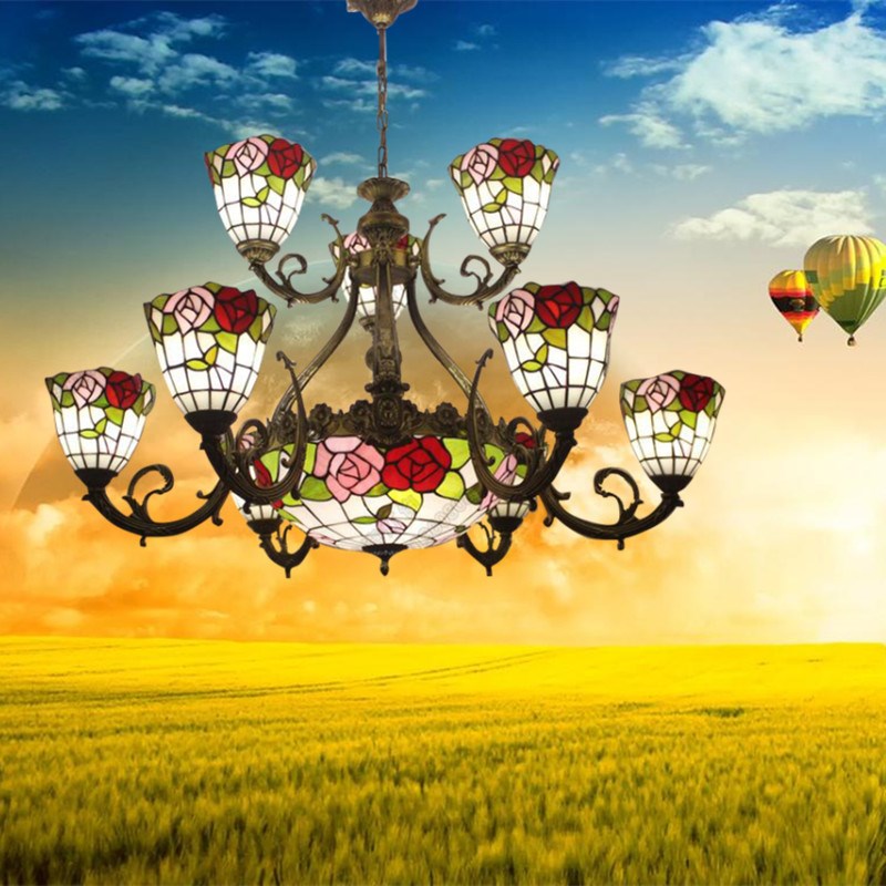 欧式蒂凡尼水晶工程灯酒店大堂别墅奢华大气吊灯复式楼客厅大吊灯