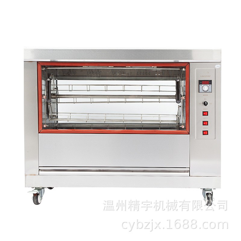CY-268自动旋转电热烤鸡炉 商用卧式烤鸭炉烤禽 烤鸡架炉 烤禽箱