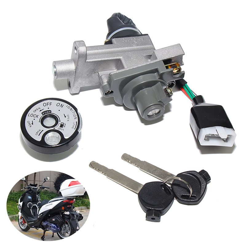 鸿图SMAX踏板车标泰狮吼套锁博马宏图傻妹电动车启动电源锁全车锁