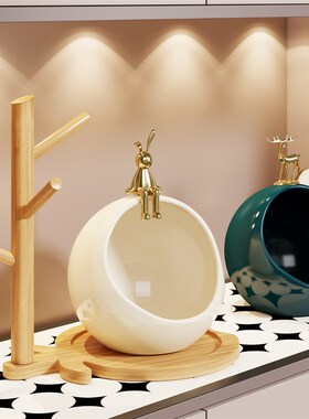 入户门口鞋柜钥匙收纳桌面乔迁新居摆件装饰品玄关台面杂物储物架