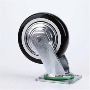 重型万向轮4寸i5寸6p寸8寸黑色聚氨酯万向J脚轮手推车轮子耐磨车