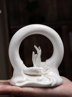 陶瓷车载禅意佛手摆件 和谐佛手创意个性车内仪表盘饰品家居工艺