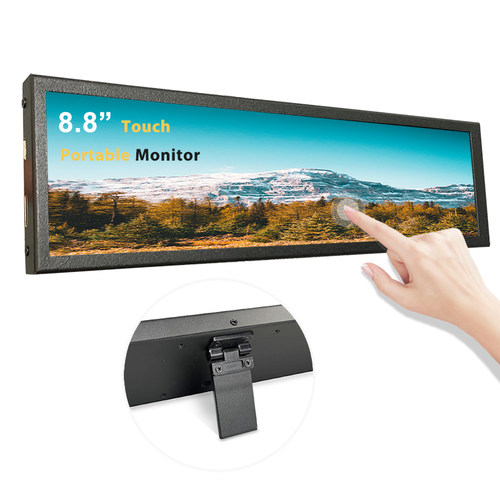 条形屏幕8.8寸触摸树莓派小电脑频谱显示器7.84迷你机箱副屏液晶