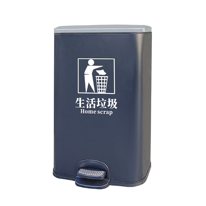 不锈钢脚踏式垃圾桶商用带盖医院诊所眼科办公室内脚踩废物果皮箱