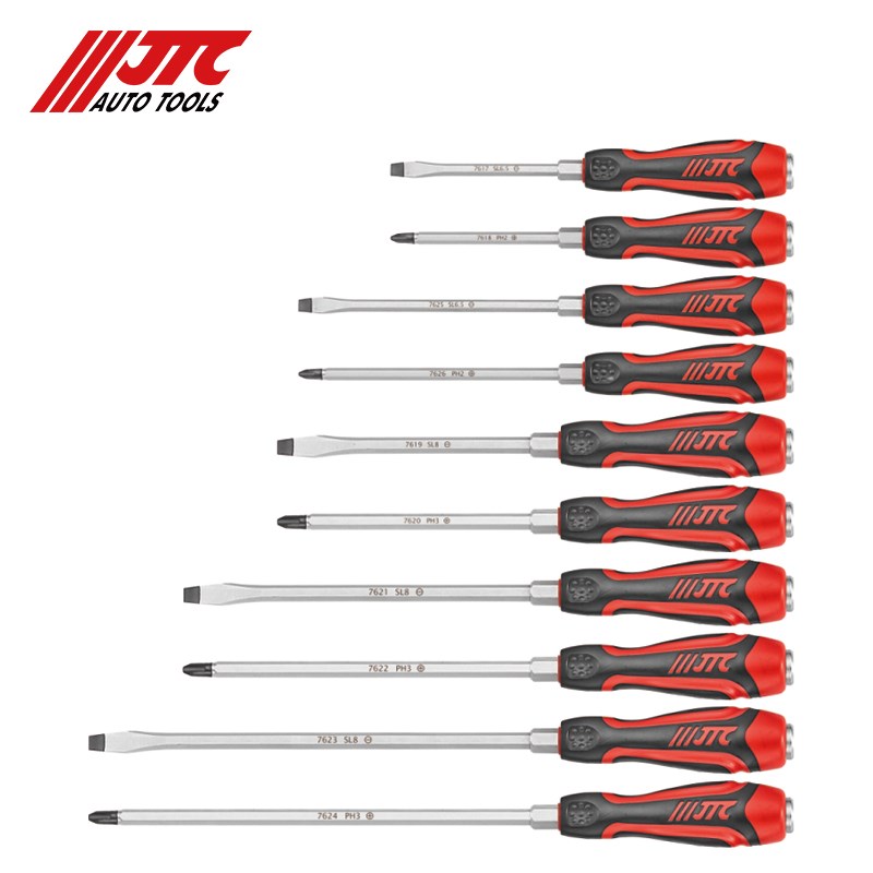 台湾JTC汽修专用工具 贯通双色柄起子 穿心起子穿心螺丝刀JTC7617