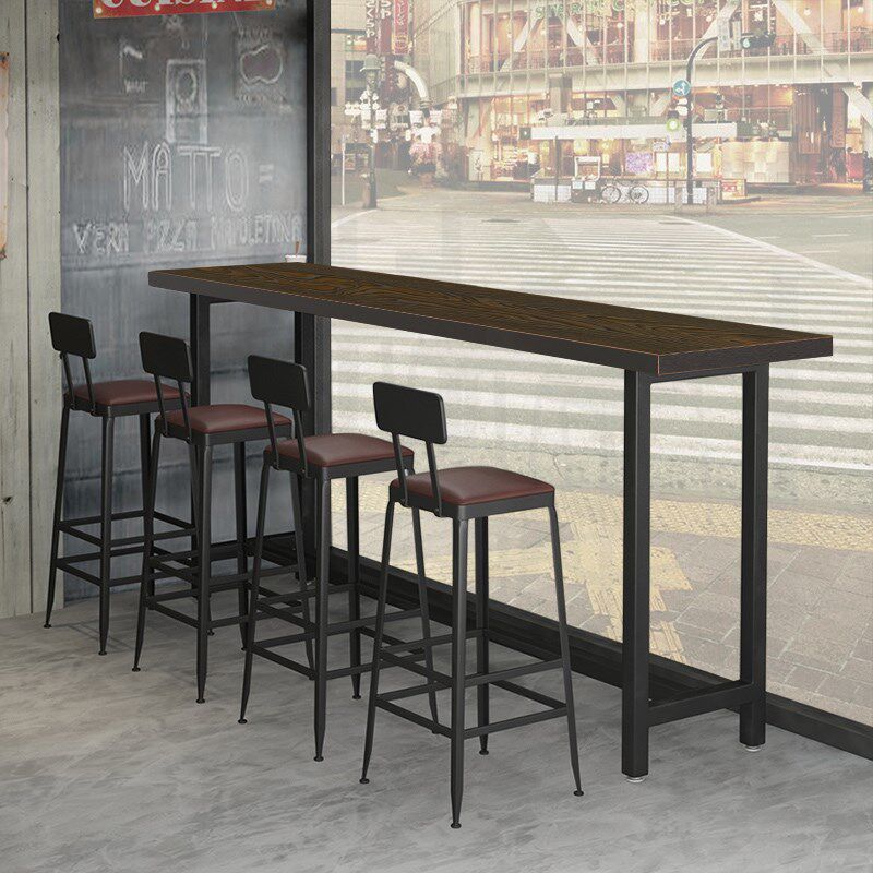 复古工业风咖啡厅靠窗高脚桌椅高吧台奶茶店靠窗长桌LOFT高吧椅子