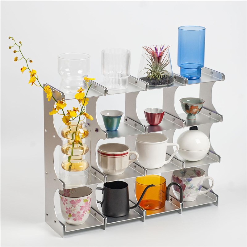 铝合金水杯架咖啡机收纳桌面置物架盲盒手办护肤化妆展示架