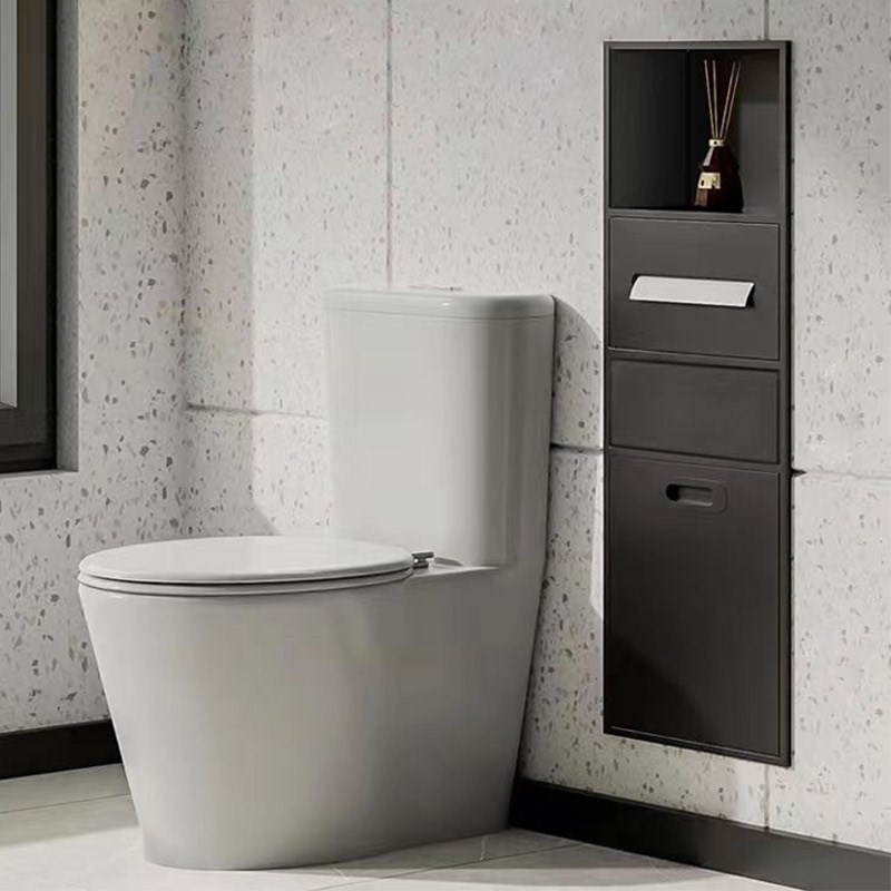 不锈钢壁龛化妆室浴室金属嵌入式垃圾桶柜成品马桶边可定制尺寸