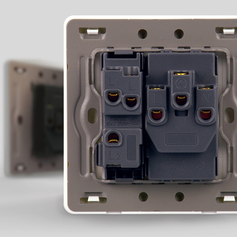 立维腾一开空调16a插座面板 带开关 一开双控带16安专用三孔插座
