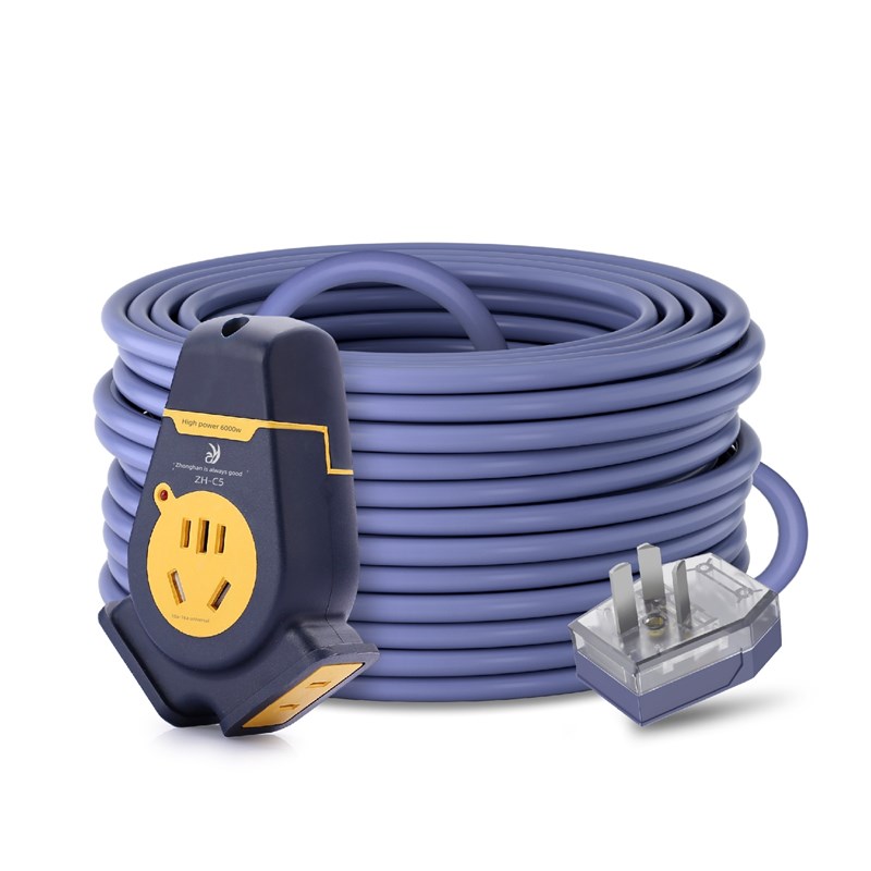 6000w纯铜3芯大功率排插座2.5/4平方16A空调新能源汽车延长接线板