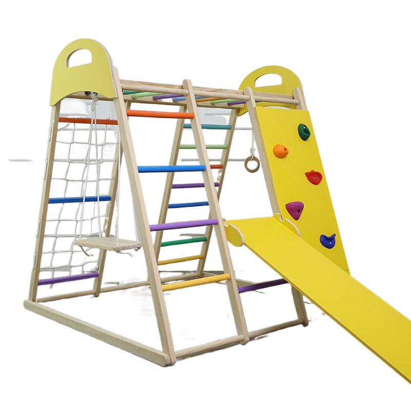 ij儿童室内攀爬架实木滑滑梯秋千组合幼儿园小型游乐园宝宝锻炼设