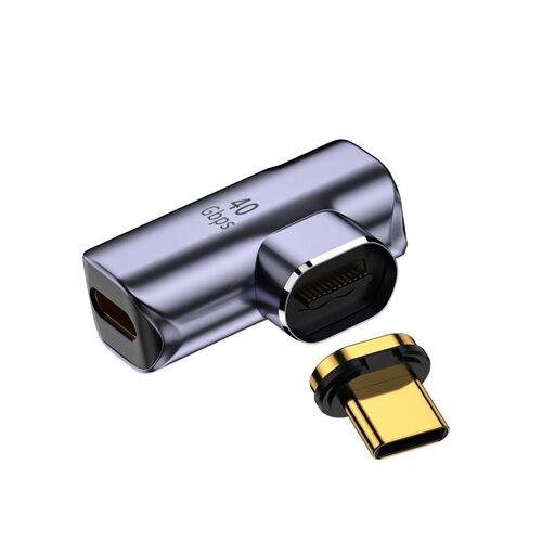 USB4.0弯头Type-c磁吸转接头 PD100w快充MacBook转换器雷电3 40GB