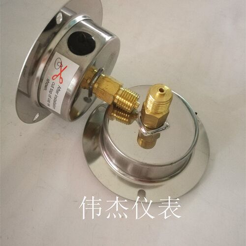 YRUN耐震轴向真空表YN60ZT-0.1-0mpa负压表-76-0cmhg真空压力表