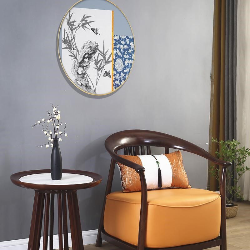 新中式乌金木休闲椅轻奢全实木茶室沙发椅家用客厅阳台圈椅三件套