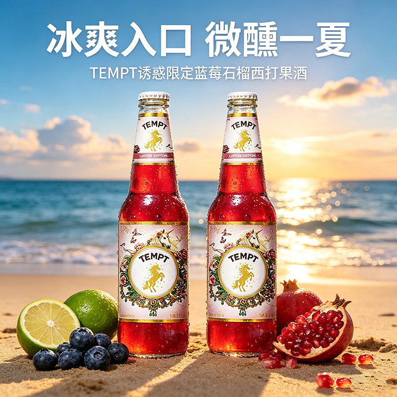 TEMPT诱惑限定石榴蓝莓低度果酒