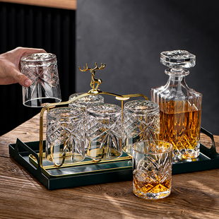 家用高级感玻璃K喝啤酒杯子高端酒具酒 轻奢高档威士忌洋酒杯套装