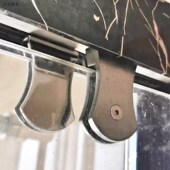 推拉玻璃门吊夹淋浴房滑轮夹子方形浴室吊片卫生间配套平移门轮.