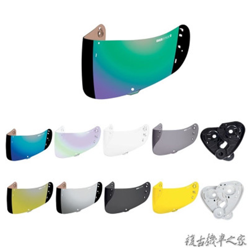 进口ICON 摩托车头盔 原厂镜片金银蓝彩黑色防雾面镜风镜镜片底座