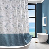 2024年欧式 典雅海洋风涤纶加厚防水防霉浴帘浴室浴间隔断帘送挂钩