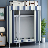 衣柜家用卧室简易布衣柜组装 结实耐用加粗加厚出租房全钢架衣橱g